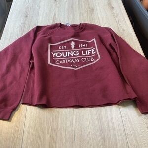 Ouray Red and White Crew Neck Sweatshirt sweater